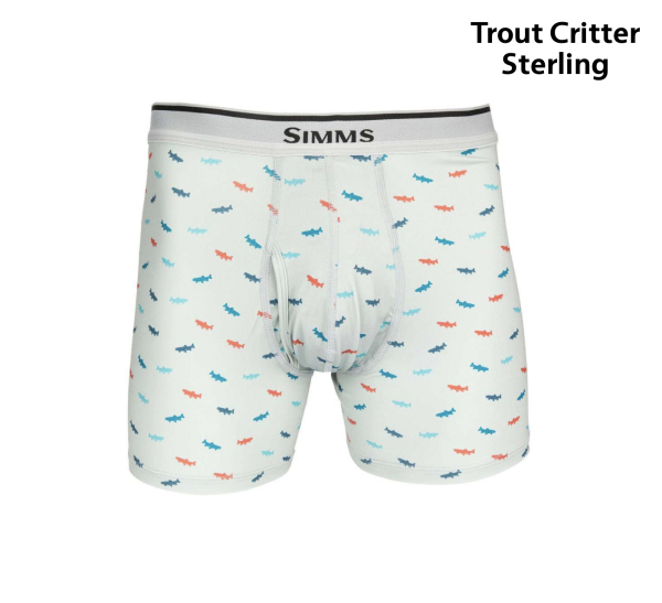 Simms Fishing Boxer Briefs Trout Critter Sterling Simms Fishing Boxer Briefs Trout Critter Sterling